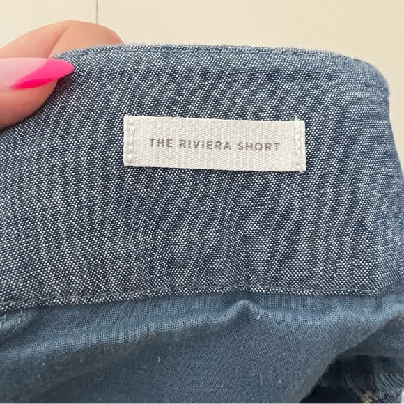 LOFT The Riviera Short Pineapple Embroidered Chambray Shorts - Picture 4 of 5